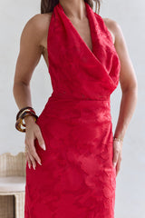 More And More Neckholder Maxikleid Rot