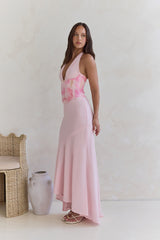 Cross The Seas Neckholder Maxikleid Pink