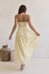 Trägerloses Maxikleid „Cloud Kissed Paths“ Gelb