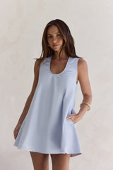 Tagebuch des Sonne Minikleid Blau