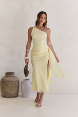 Slice Of Life One Shoulder Maxikleid Gelb