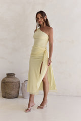 Slice Of Life One Shoulder Maxikleid Gelb