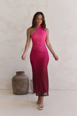 Unstoppable Moment Mesh Maxikleid Pflaume
