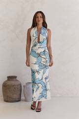 Light The Ocean Neckholder Maxikleid Blau