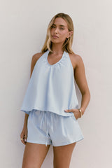 Evelyn Halter Top Blau