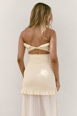 Liebes trägerloses Maxikleid Creme
