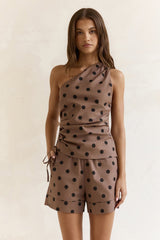 Seeking The Sun Polka Dot Shorts Braun