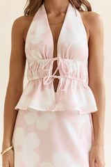 Shining Lights Neckholder-Top Rosa