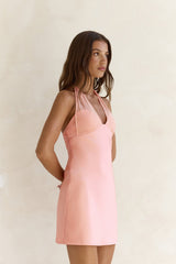 Higher And Higher Satin Neckholder-Minikleid Orange