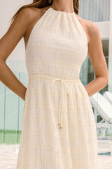 Different Dreams Neckholder Maxikleid Creme