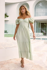 Sommer-Roadtrip Maxikleid Salbeigrün