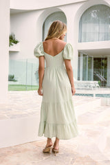 Sommer-Roadtrip Maxikleid Salbeigrün
