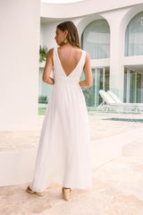 Morgenrot Maxi-Kleid Weiß