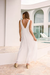 Morgenrot Maxi-Kleid Weiß