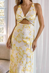 Main Attraction Satin-Maxikleid Gelb