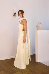 Rosewater Roads Trägerloses Maxikleid Gelb