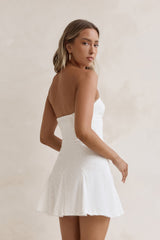 Daydream Diaries Trägerloses Minikleid Off-White