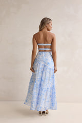 Trägerloses Maxikleid Ocean Blue Blau