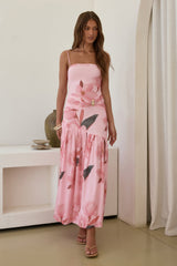 Maxikleid "Rosenduft" aus Netzstoff, Pink