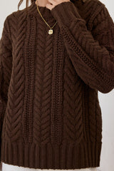 Kuscheliger Aura Strickpullover Schokolade