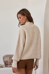 Alpen-Affäre Flauschiger Pullover Haferflocken