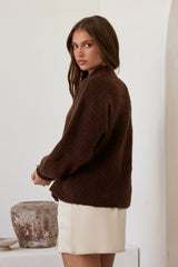 Alpen-Affäre Flauschiger Pullover Braun