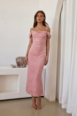 Soft Dedications Mesh Maxi-Kleid Pink