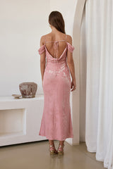 Soft Dedications Mesh Maxi-Kleid Pink
