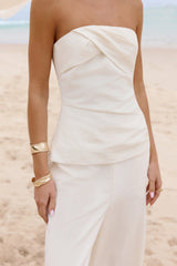 Laidback Lover trägerloses Set Creme