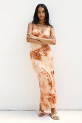 Meeresschaum-Träume Maxikleid Orange