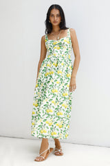 Under The Lemon Tree Midi-Kleid mit Print