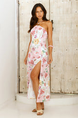 Sunset Dahlien Midi-Kleid mit Blumenmuster