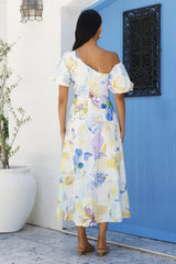 Stille Wiegenlieder One-Shoulder Midikleid mit Print