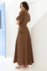 Verträumtes Escape Maxikleid Braun