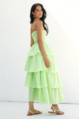 Trägerloses Maxikleid „Glass Slipper“ in Grün
