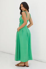 Kirschküsse Maxi-Kleid Grün