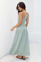 Claire One-Shoulder Maxikleid Khaki