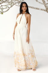 Das Meadow's Secret Neckholder-Maxikleid Gelb