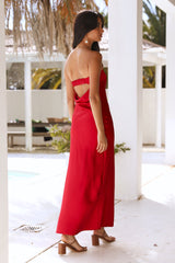 Gleam In Gold Maxikleid Rot