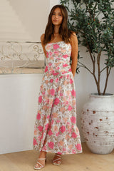 Cottage Living Trägerloses Maxikleid Pink