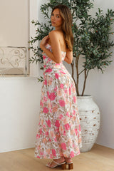 Cottage Living Trägerloses Maxikleid Pink