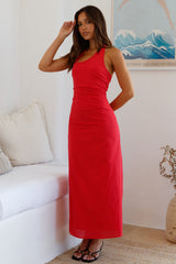 Scarlet Hues Neckholder Maxikleid Rot