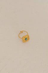 18k vergoldeter Geheimnis-Edelstein-Ring Gold