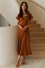 Sumatra Midikleid Braun