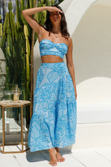 Horizon Waves Crop Top Blau