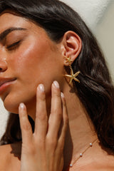 18K Vergoldete Seestern-Magie-Ohrringe Gold