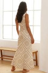 Luftiges Maxikleid in Beige, Modell „Blaze“