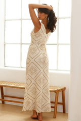 Luftiges Maxikleid in Beige, Modell „Blaze“