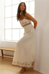 Maxikleid "Flucht ins Paradies" Beige