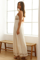 Maxikleid "Flucht ins Paradies" Beige
